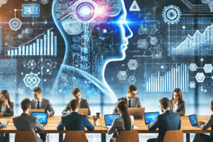 فريق عمل في اجتماع يستعرض بيانات وحلول تعتمد على الذكاء الاصطناعي لتطوير أدوات توليد وتحرير الصور.