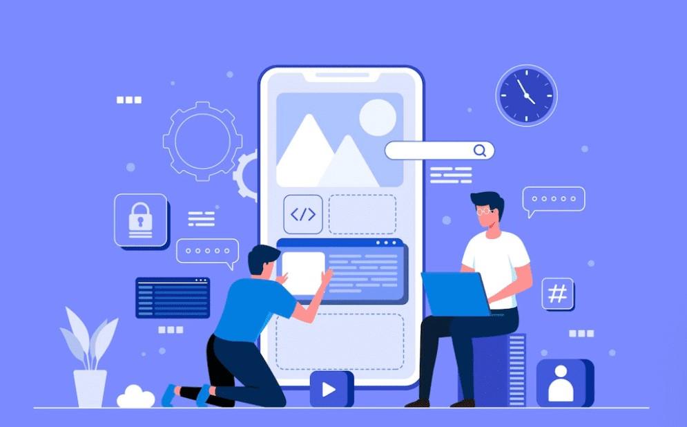 رسم يوضح أفضل تطبيقات المساعدة الدراسية على هاتف ذكي مع أيقونات ترمز للميزات (تنظيم وقت، بحث، أمان).