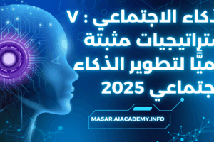رسم بياني يمثل مفهوم الذكاء الاجتماعي واستراتيجيات تطويره لعام 2025.